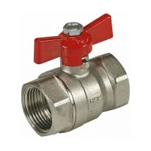 Kugelhahn für Heizung, roter Flügelgriff, schweres Modell 1/2 ig