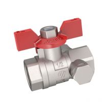 Kugelhahn - Messing - Innengewinde/Innengewinde - Mit Entlüftung und Griff 15x21