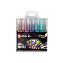 Sakura 12er-Set Sternstaub-Glitzer-Gelschreiber farblich sortiert - Talens