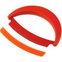 25305 Mezzaluna, Coltello per Verdure, Acciaio Inox/Plastica, Rosso, - Kuhn Rikon