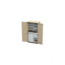 Cocina-armario con puertas batientes 2 placas de cocción