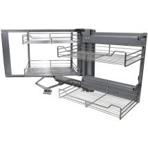 Ausziehbare Edelstahlkörbe Eckschrank 90-100cm Einheit, 4 Schubladen, rechtsöffnend - Kukoo