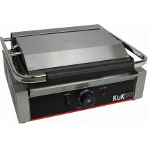 Presse à Panini Professionnelle Grill Electrique - 2 plaques Inox Rainurées 2200W 50-300 ° C - Parfait Sandwicherie, Restaurant HORECA Grille Poisson