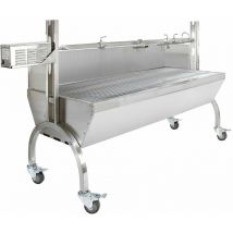 Rôtissoire à Charbon en Acier Inoxydable Robuste pour 90kg de Viandes, Barbecue à Broche et Grill à Viandes en Acier Inoxydable - Kukoo