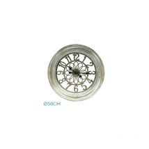 Fabrilamp - Kumico – horloge murale argentée 58d, aiguilles industrielles rétro, grande taille