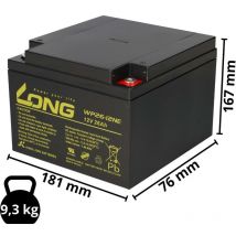 Kunglong - Kung Long Akku 12V 26Ah Pb Batterie Bleigel WP26-12NE zyklenfest