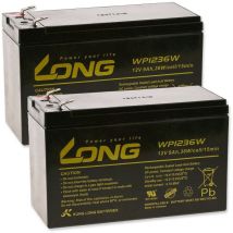 Kunglong - Baterías de plomo-GEL compatibles con sai apc rbc 32 9Ah 12V (Reemplaza también 7,2Ah / 7Ah)