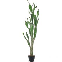 Beliani - Künstliche Topfpflanze Opuntia Kaktus Pflanze Kunststoff Grün 150 cm mit Schwarzem Topf Dekoration Innenbereich Accessoire