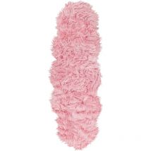 Beliani - Kunstschaffell Teppich Rosa 60 x 180 cm Hochflor Fellform Pelzimitat Bettvorleger Überwurf für Sofa Sessel Stühle Modern