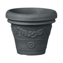 Kunstsoff Blumentopf / Pflanzentopf ' Festonato Classic' für Garten und Außenbereich -45 cm / Antik