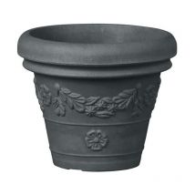 Teraplast - Kunstsoff Blumentopf / Pflanzentopf ' Festonato Classic' für Garten und Außenbereich -60 cm / Antik