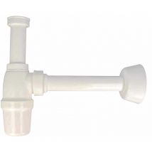 Flaschengeruchsverschluss Siphon für Waschtisch, 1 1/4 Zoll - Kunststoff weiß - Tecuro