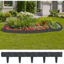 Bonnevie - Kunststoff Garten- / Rasenzaun Steinoptik 41 Tlg. 10 M Cfw451676