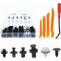 Kunststoff-Nietklammern, 100 Stück Universal-Auto-Kunststoff-Nietklammern, Auto-Befestigungsclip und 4 Stück Auto-Entfernungswerkzeuge mit 1 Stück