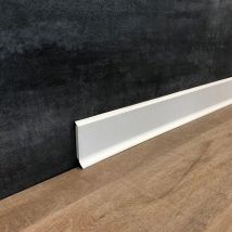Kunststoff Sockelleiste Hartschaum pvc Weißgrau 12,8 x 60 x 2500 mm Mit flexibler Weichlippe Wasserfest Hochwertige Fußleiste Einfache Montage