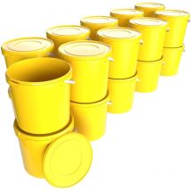 Fixedbyu - Seau avec couvercle 10 litres en jaune - 50 pièces
