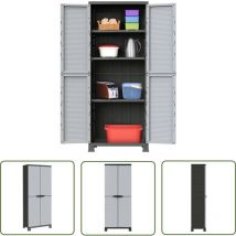 Longziming - The Living Store Kunststoffschrank 68x39x171,5 cm - Aufbewahrungsbox - Garderobe - Werkzeugschrank - Regal - Grau