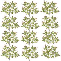 Decovego - Deko Herbst Herbstdeko Dekozweige Blumen Dekoration Ahorn Künstliche Zweige 12x Zweig Künstlich Ahornzweige Kunstpflanze