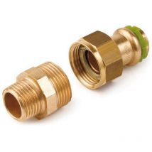 Kupfer Pressfitting Sudo-Press Durchgangsverschraubung Innengewinde 12 mm - 1/2' Kontur v dvgw