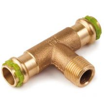 Kupfer Pressfitting Sudo-Press T-Stück Außengewinde 18 mm - 3/4' - 18 mm Kontur v dvgw