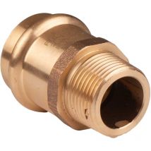 Kupfer Pressfitting Übergang aus Rotguss 28 mm - 3/4' ag V+M-Kontur dvgw