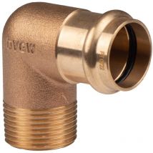 Kupfer Pressfitting Winkel 90° aus Rotguss 28 mm - 1' ag V+M-Kontur dvgw