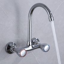 Bluedeer - Kupfer wand-montiert heißer und kalter wasserhahn doppel griff waschbecken gemüse becken küche balkon wäsche pool küche wasserhahn