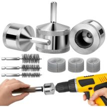 Kupferrohr-reiniger Set Für Bohrmaschine (1/2", 3/4", 1") - Rohr-entgrater & Drahtbürste Mit Ersatzklingen - Reinigungsaufsatz Für Löten, Sanitär & 