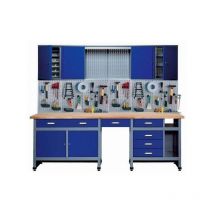 Küpper établi-set modèle 70412-7, l. 240 cm, établi, élément haut, panneau perforé, bleu outremer