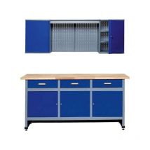 Küpper Sparset 70421–7, 170 cm breit, Werkbank, Hängeschrank, ultramarinblau