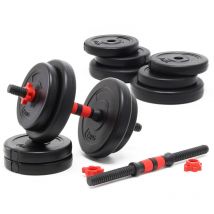 Luxtri Kurzhantel Set 20 Kg Mit 12 Zement Hantelscheiben, 2 Hantelstangen Gerändelt Sternverschluss Hantel Set Verschiedene Gewichte Robustes Dumbbell