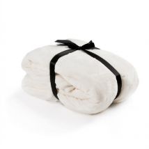 Kuscheldecke Tagesdecke Wohndecke 210 x 280 cm Flanell Decke Bettüberwurf xxxl Creme