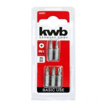 KWB - 5 x Puntas Estándar 25 mm PH1 Uso Básico 120001 (1/4', iso 1173, c 6.3)