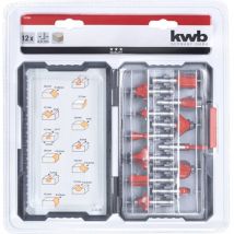 757295 Kit di frese Metallo temprato Diametro albero 8 mm 12 parti - KWB