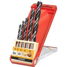 514000 Holz-Spiralbohrer-Set 5teilig 4 mm, 5 mm, 6 mm, 8 mm, 10 mm 5 St. - KWB