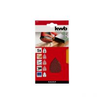 Lot de 5 triangles abrasifs de forme spéciale KWB 136 x 96 mm - 93 mm - Grain 80-120-240