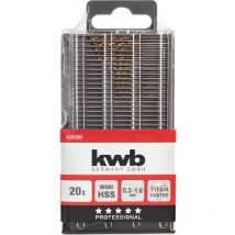 424290 Titane hss Jeu de forets pour le métal 20 pièces M2 din 338 tige cylindrique 1 pc(s) - KWB