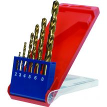 Juego de 6 brocas titanio hss-g tin de 2-8MM