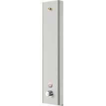 KWC Duschsäule F5E-Therm aus Edelstahl – Elektronisch gesteuert – 232 x 1160 x 90 mm – Für Duschkopf DN 15 – vandalismussicher