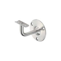 Support de main courante – Acier émaillé argenté – Ø 80 mm – Distance du mur 75 mm – Distance entre colonnes 800-1200 mm