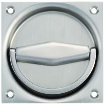 Kws - Klappringmuschelgriff 5016, 90 X 90 Mm, Vk 8 Mm, Lochteil, Silber Eloxiert
