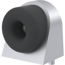 Kws - Bodentürpuffer 2028 Aluminium Silber - Türstopper Mit Schwarzem Gummi - Bodenmontage 37x48x50mm - Für Türgewicht Bis 30 Kg