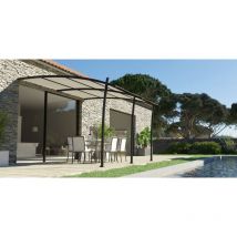 Couleurs Du Monde - Kyoto - Pergola Adossee 3,5X4M En Aluminium - Structure Seule