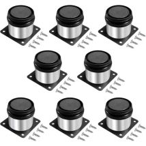 KZQ - 8 piezas Patas ajustables para muebles de 5 cm Patas ajustables para muebles redondas de acero inoxidable de metal Altura ajustable de 0 a 15