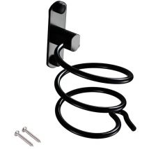 Haartrocknerhalter zur Wandmontage mit Bohren – für Hotel, Badezimmer, Toilette, Barbershop, Aluminium, mattes Finish, Schwarz, 1 Stück.