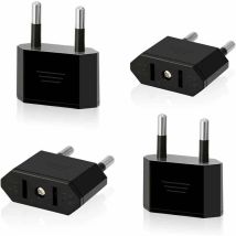 Peny - kzq Paquete de 4 enchufes de viaje de ee. uu. a ue, enchufe de ee. uu. a enchufe de 2 pines Euro/Alemania, adaptador convertidor de enchufe de