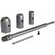 Scie à Cloche Trépan, 30mm, 40mm, 50mm Set de Scies Cloches , Trépan Béton 350 mm sds Plus Tige d'Extension Pointe en Carbure de Tungstène,Scie