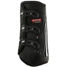 Pony, Blanc: Jarrets de dressage arrière KING CARBON AIR pour chevaux avec fibre de carbone et fermeture rapide
