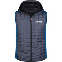 L-Boxx Herren Hybrid Strickfleece Gilet Weste - royal melange / anthracite melange Größe l