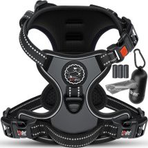 Lovpet - arnés sin tirón y estrangulador para perros y cachorros transpirable y suave arnés de pecho reflectante arnés sin tirón incl. bolsa de